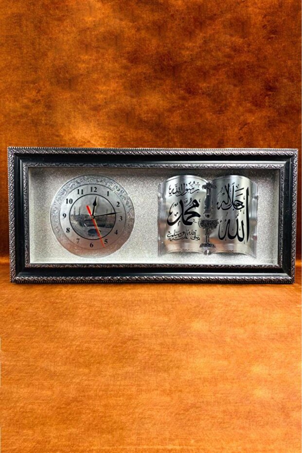 ساعة حائط بلاستيكية مستطيلة الشكل فوق الباب باللون الأسود - 1