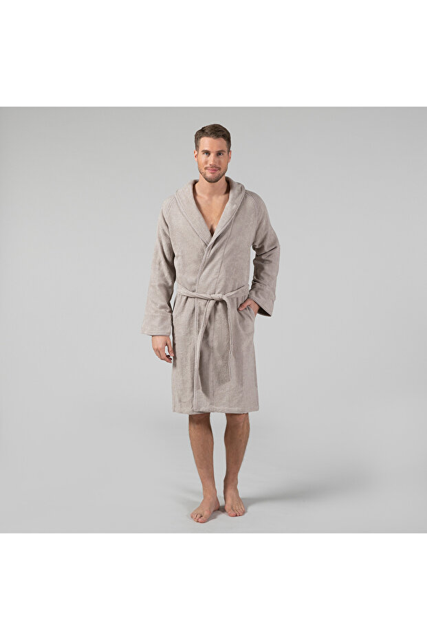 Solid Unisex Bornoz Vizon - 2