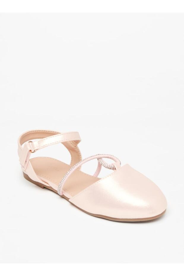 Embellished Ballerinas with Hook and Loop Closure - 1