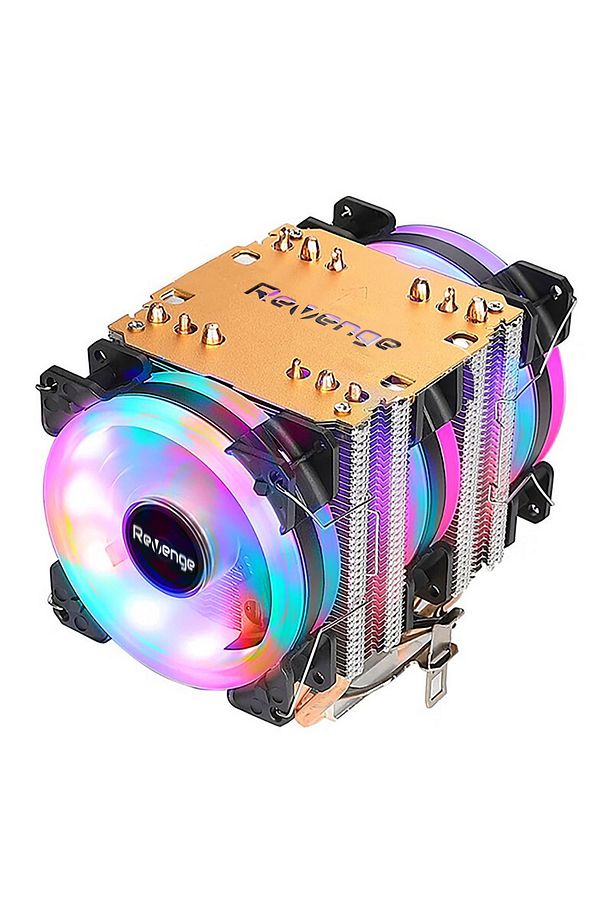 Cold Frost 603 Kule Tipi 3 Fanlı Rainbow Gaming Işlemci Fanı 6 Bakır Kanallı Cpu Fan Soğutma Sistemi - 2