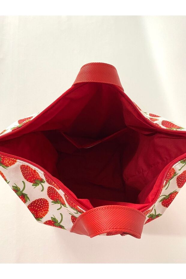 حقيبة العشاء - نمط الفراولة الحمراء - 5