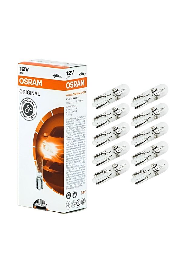 12v 2w T5 Dipsiz Gösterge Ampulü 10 Adet 2722 10x - 1