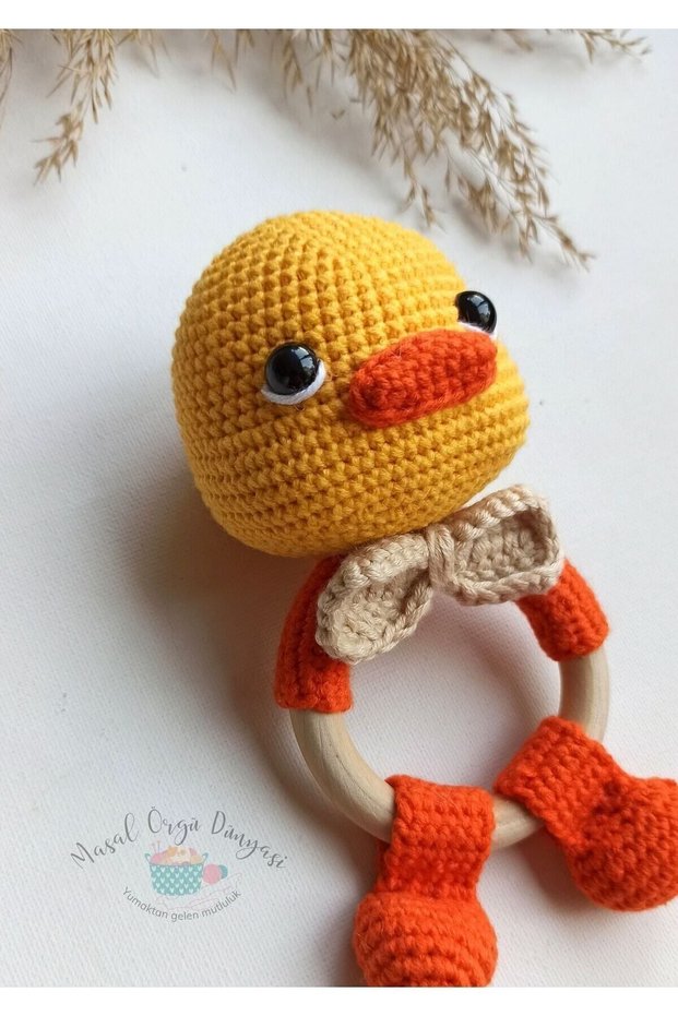 Duck - Teether & Rattle Antibacterial Threaded