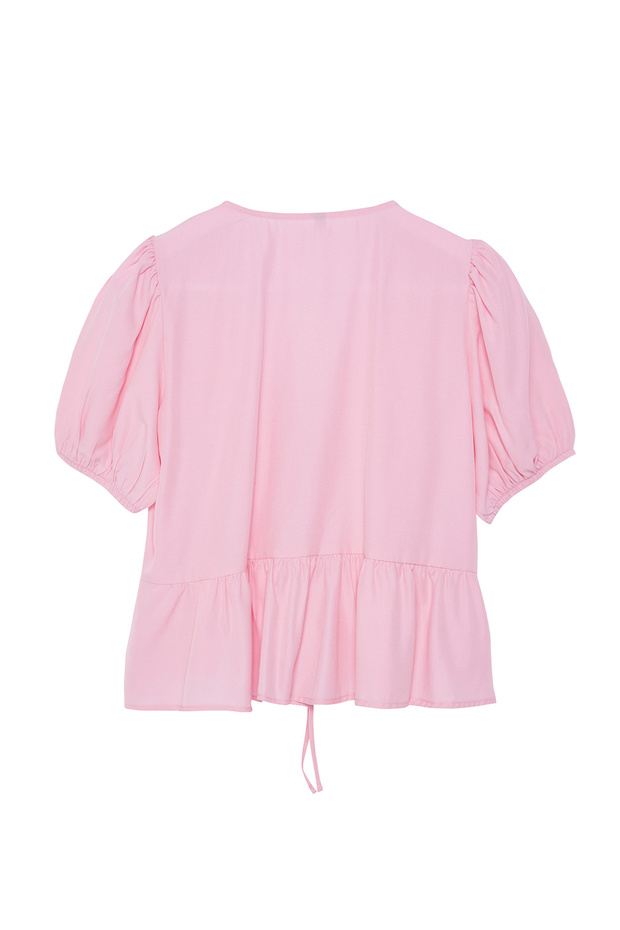 Pembe Bağlamalı Dokuma Gömlek TWOSS24GO00237 - 7