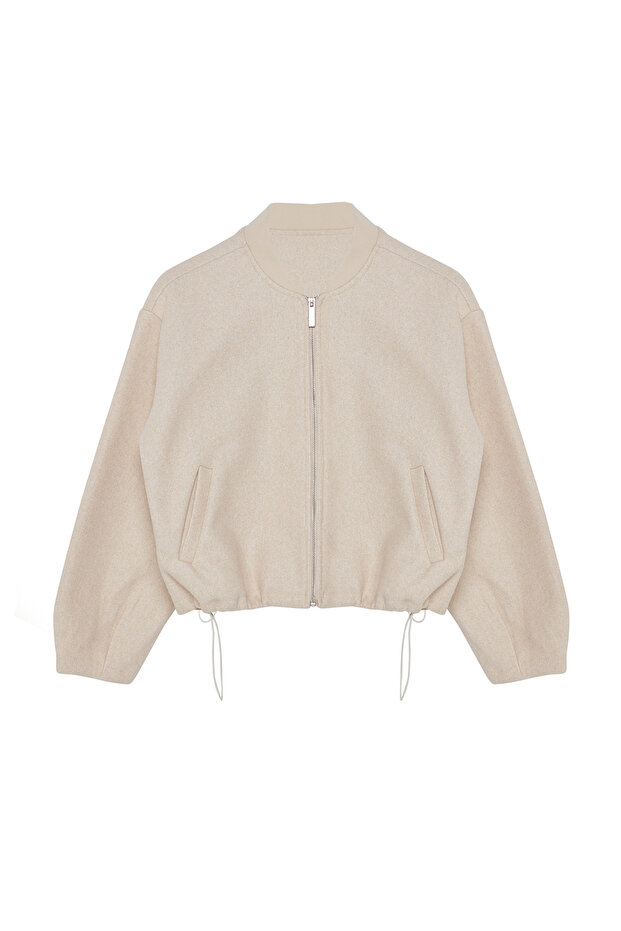 Taş Oversize Kaşe Bomber Ceket Mont TWOAW25MO00053 - 8