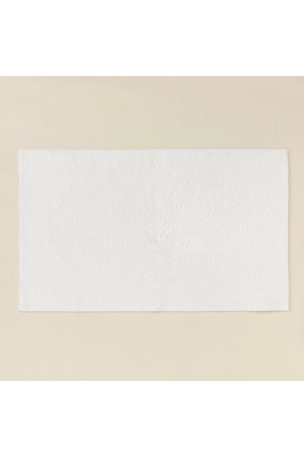 Bamboo Solid Banyo Paspası 70x130 Cm Beyaz - 1