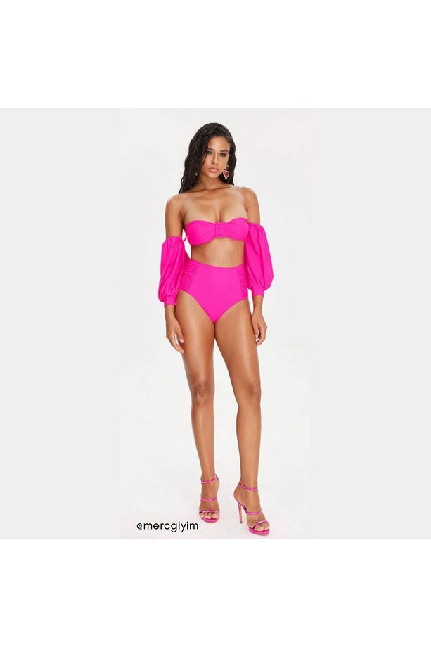 Yüksek Bel Uzun Kollu Bikini - 1