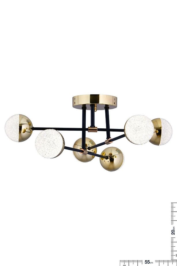 Mısty 3renk Yanan Ledli 6 Lı Modern Avize Modeli Sıyah Gold Salon Oturma Yatak Odası Led Avize - 3