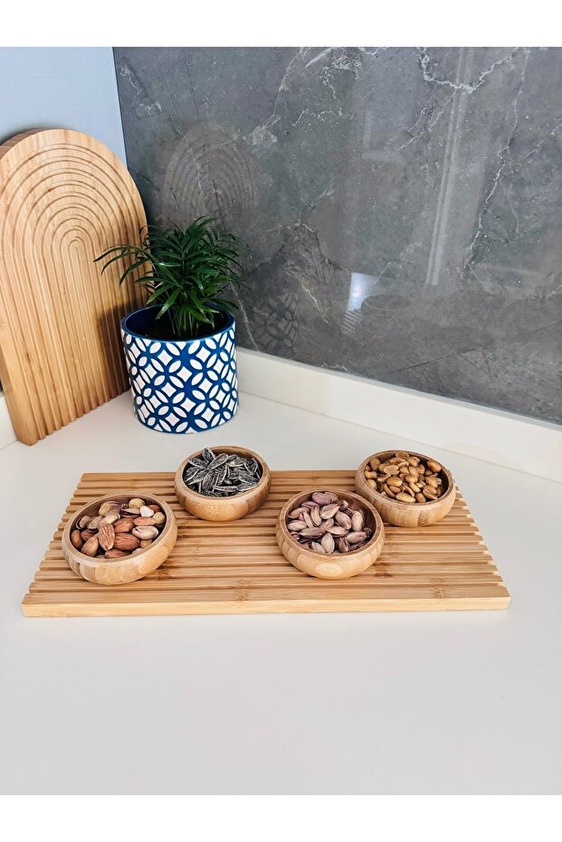 Molino Bambu Çerezlik 4 Adet,bambu Çerez Kasesi - 1