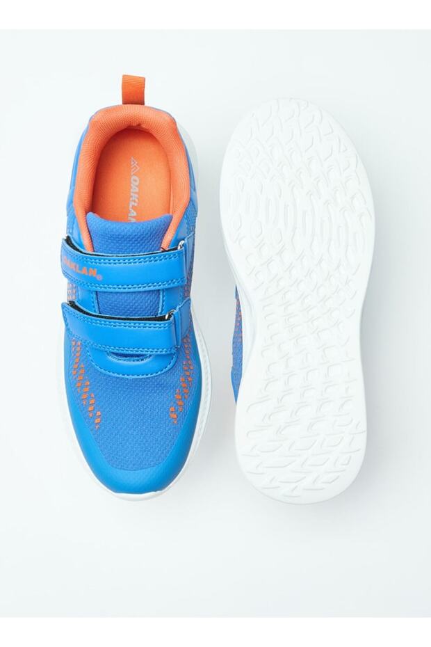Mesh Textured Sports Shoes with Hook and Loop Closure - 4