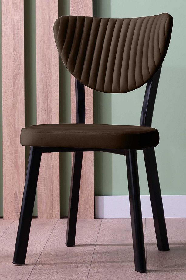Kütük Desenli MDF Elma Mutfak Masa Takımı 4 Sandalyeli Salon Yemek Masa Takımı - 4