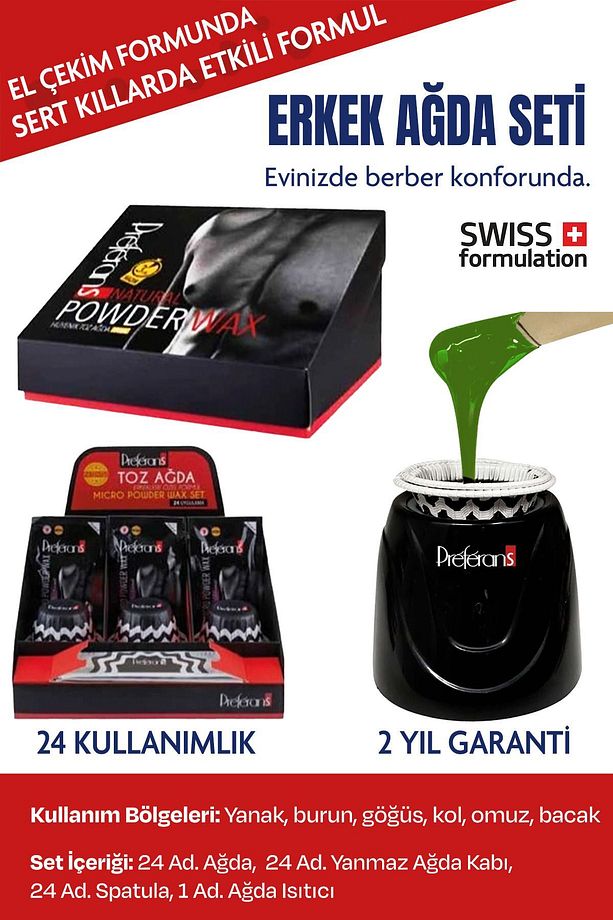ERKEK AĞDA SETİ KULLANIM BURUN AĞDASI ERKEK BERBER AĞDASI YANAK AĞDASI GÖĞÜS AĞDASI - 1