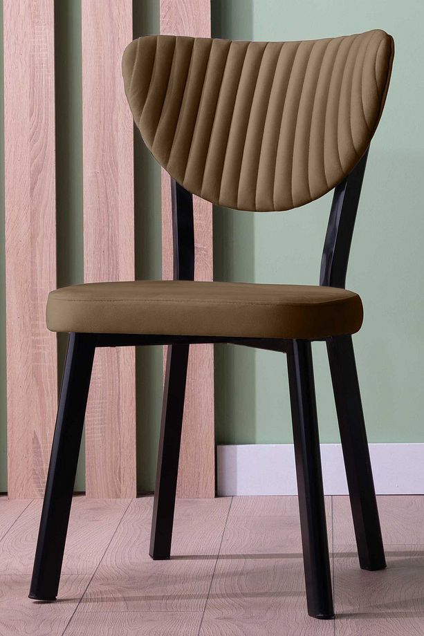 Kütük Desenli MDF Elma Mutfak Masa Takımı 6 Sandalyeli Salon Yemek Masa Takımı - 4