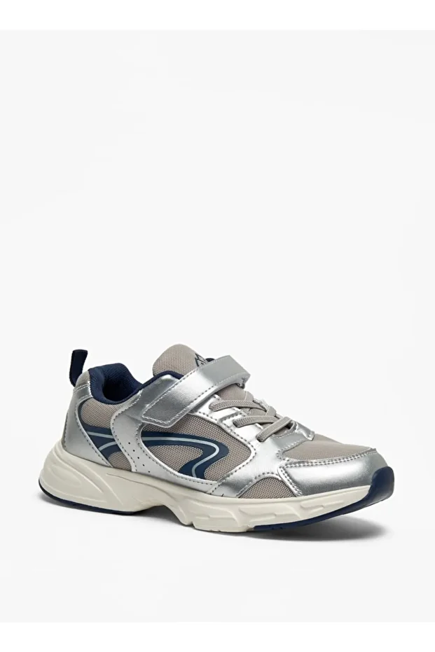 Panelled Sneakers with Hook and Loop Closure - 1