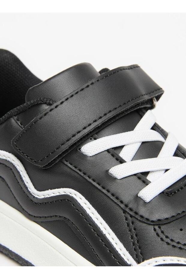 Colourblock Sneakers with Hook and Loop Closure - 5