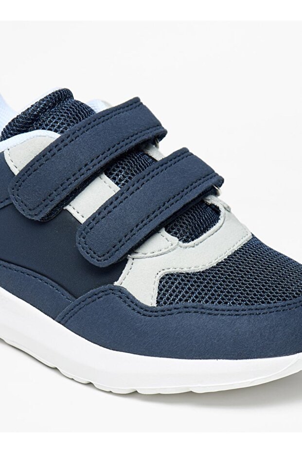 Panelled Sneakers with Hook and Loop Closure - 5
