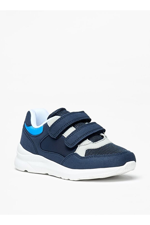 Panelled Sneakers with Hook and Loop Closure - 1