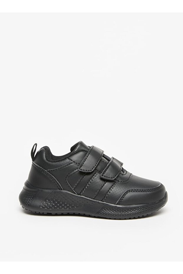 Solid School Shoes with Hook and Loop Closure - 2