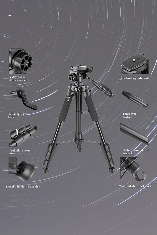 Profesyonel Çok Amaçlı Ayaklıklı Ayarlanabilir Tripod - 4