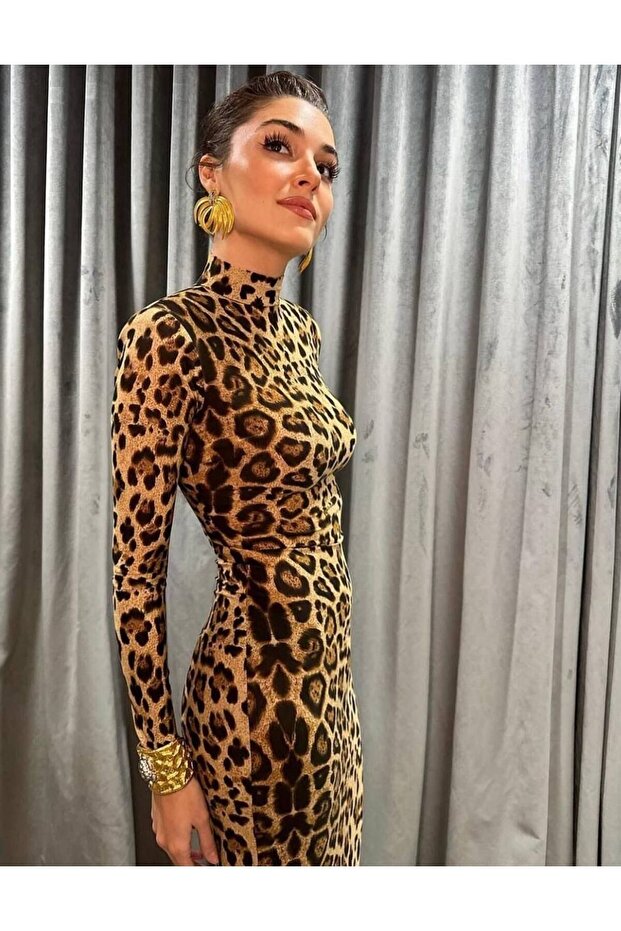 Leoparlı Elbise Hande - 3