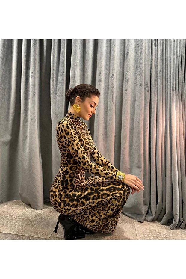 Leoparlı Elbise Hande - 4