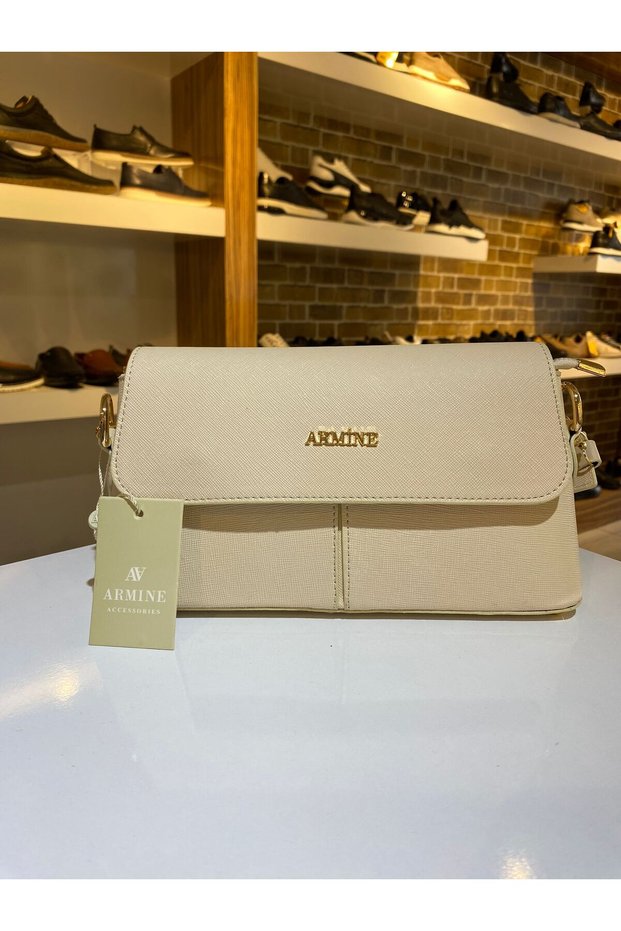 Armi̇ne Women's High-Quality and Stylish Cream Color Hand and Shoulder Bag