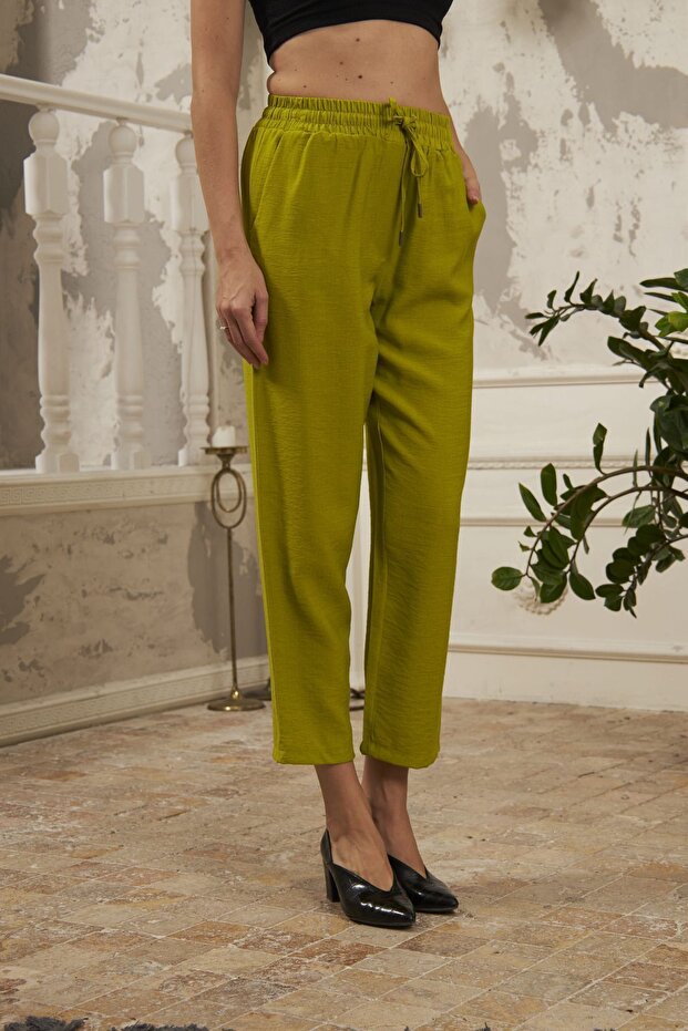 COMFORTABLE PATTERNED FABRIC TROUSERS - 1