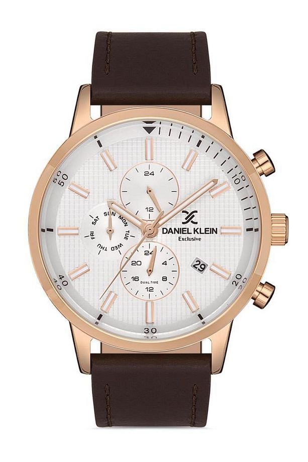 Spor Ve Şık Dual Time Kahve Deri Kayışlı Erkek Kol Saati - 2