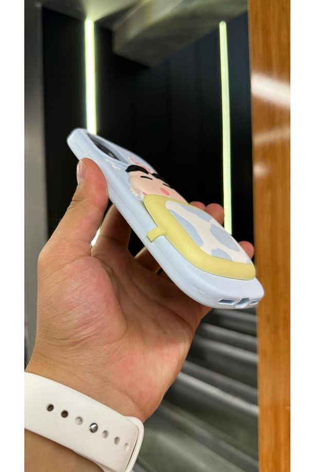 İphone 11 Kılıf Uyuyan Sevimli Komik 3D Bebek Figürlü Emoji Don't Open Yazılı Puffer Yumuşak Silikon - 4