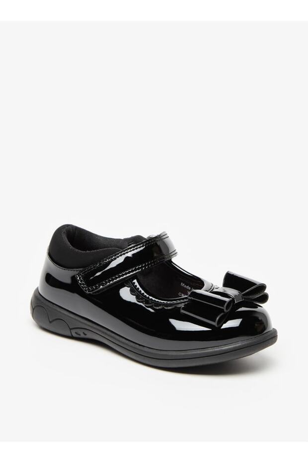 Bow Accent Mary Jane Shoes with Hook and Loop Closure