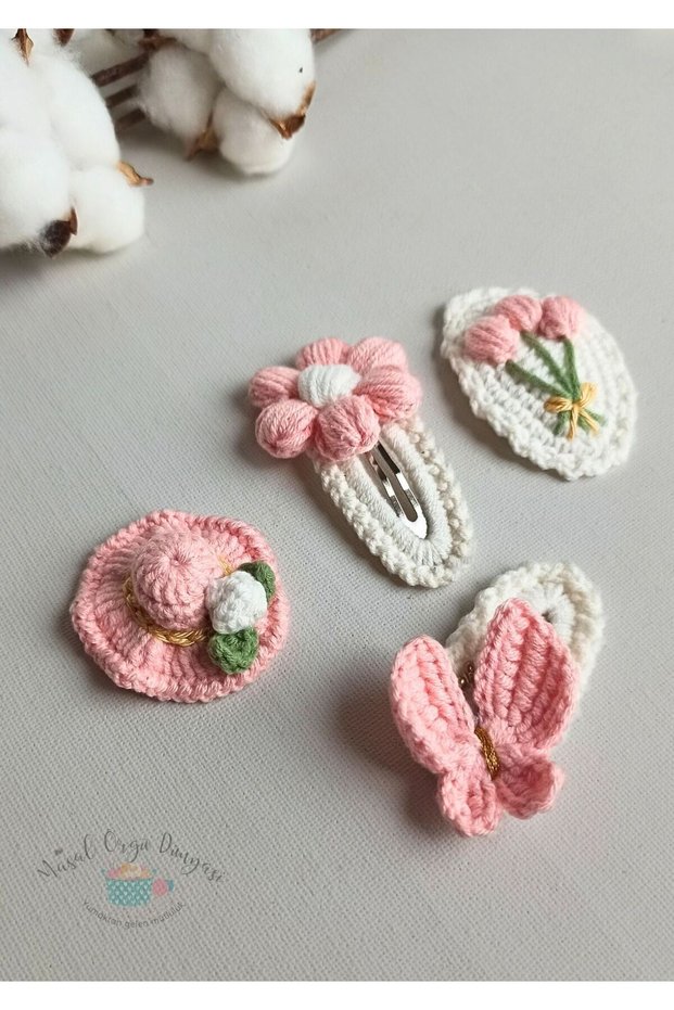 Special 4-Piece Pink Set Snap Niche Hair Accessories