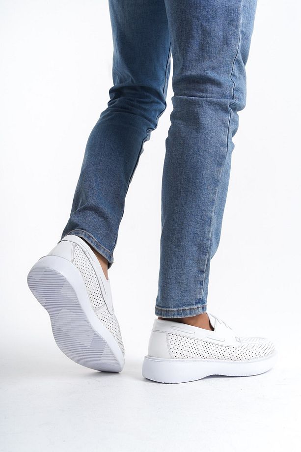 %100 Hakiki Deri, Yüksek Tabanlı, Erkek Loafer Ayakkabı - 4