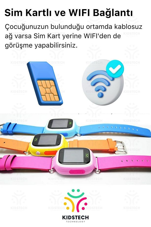 Çocuklar Için Gps Konum Btk Kayıtlı Sim Kartlı Çocuk Takip Ortam Dinleme Özellikli Q90 Akıllı Saat - 6