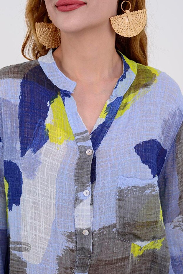 83931 PATCHWORK DESEN GÖMLEK - 8