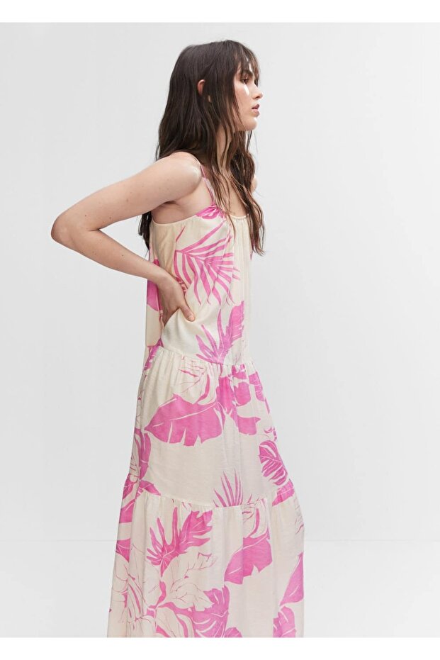 Desenli Uzun Elbise - 6