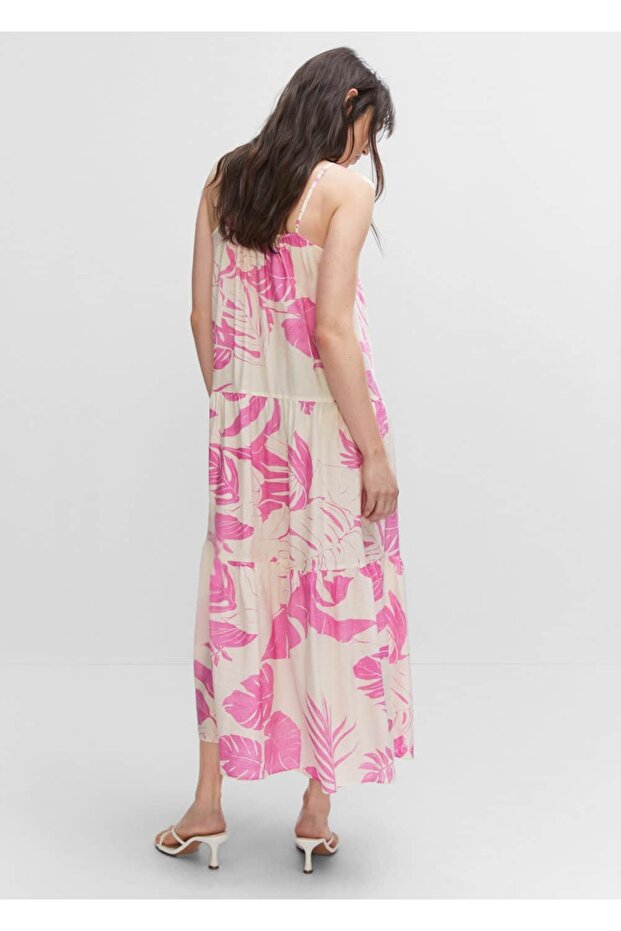 Desenli Uzun Elbise - 4