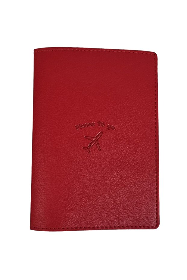 Acar Mira Thermo Leather Passport Case Passport Holder Dark Red