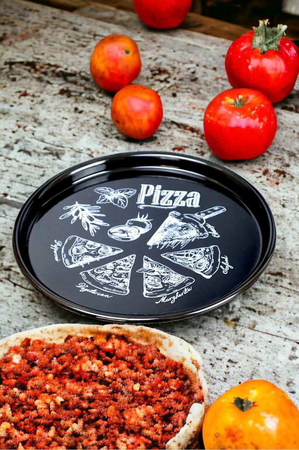 22 No Pizza Tabağı Tepsisi Supla Pasta Tabağı Servis Tabağı 22cm - 4