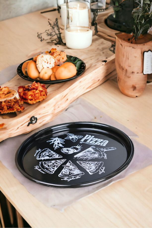 22 No Pizza Tabağı Tepsisi Supla Pasta Tabağı Servis Tabağı 22cm - 6