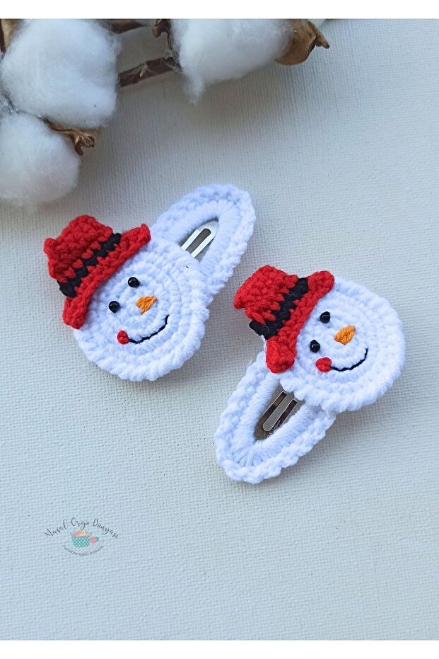Christmas Snowman Series Niche Hair Accessory Snap Clasp No:3 (1 PAIR)
