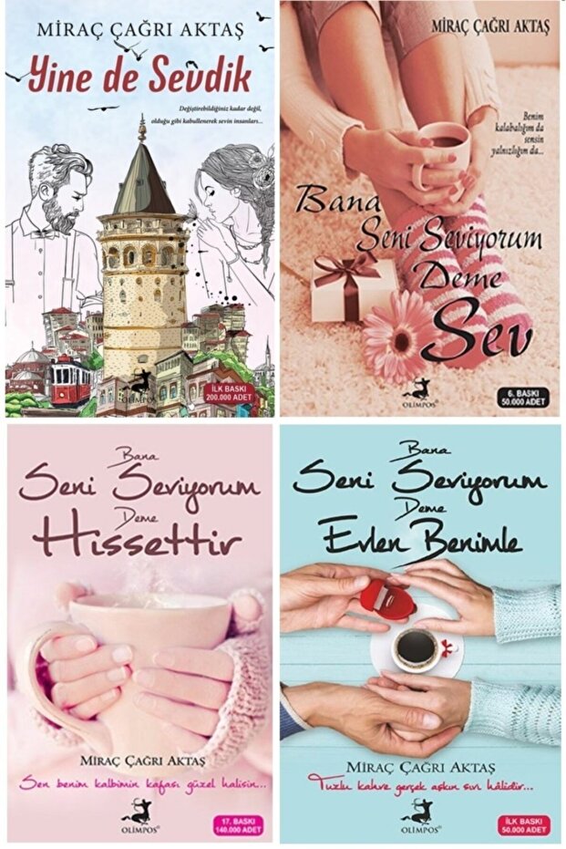Miraç Aktaş 4 Book Set Bana Seni Seviyorum Deme Serisi 3 Books + Yine De Sevdik