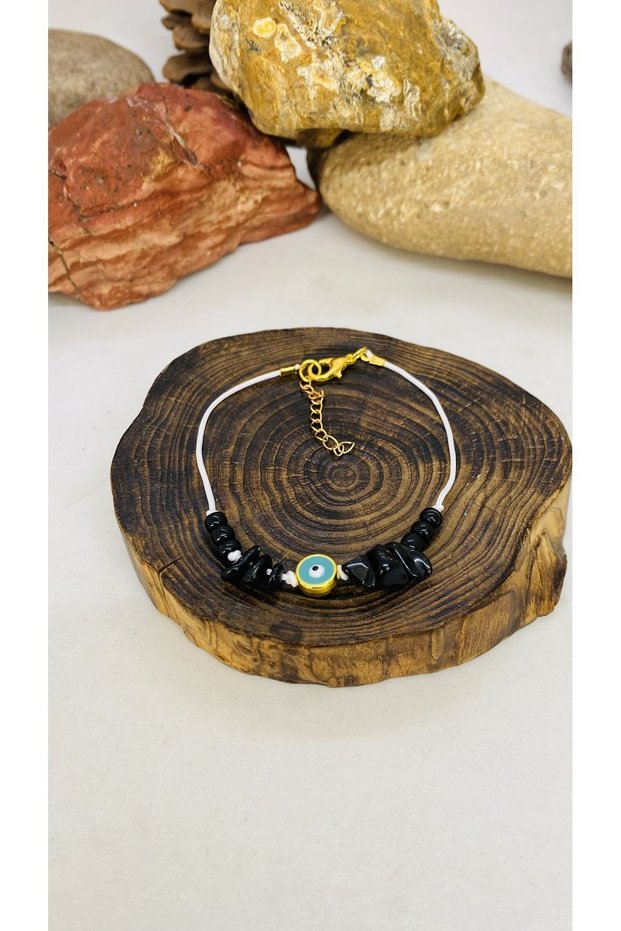 Handmade Evil Eye Beaded Natural Stone (Onyx Stone) Women's Bracelet