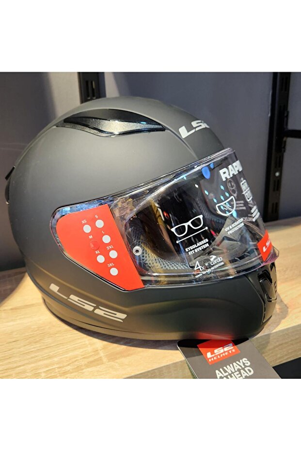 Rapid 2 Solid Mat Siyah Kapalı Kask M Beden - 3