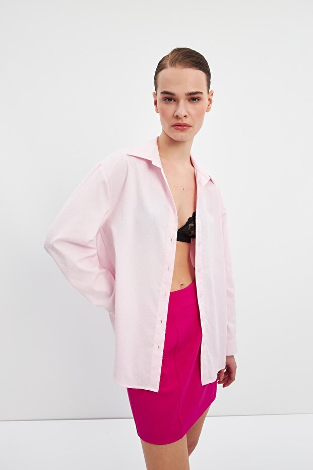 Pembe Basic Gömlek - 5