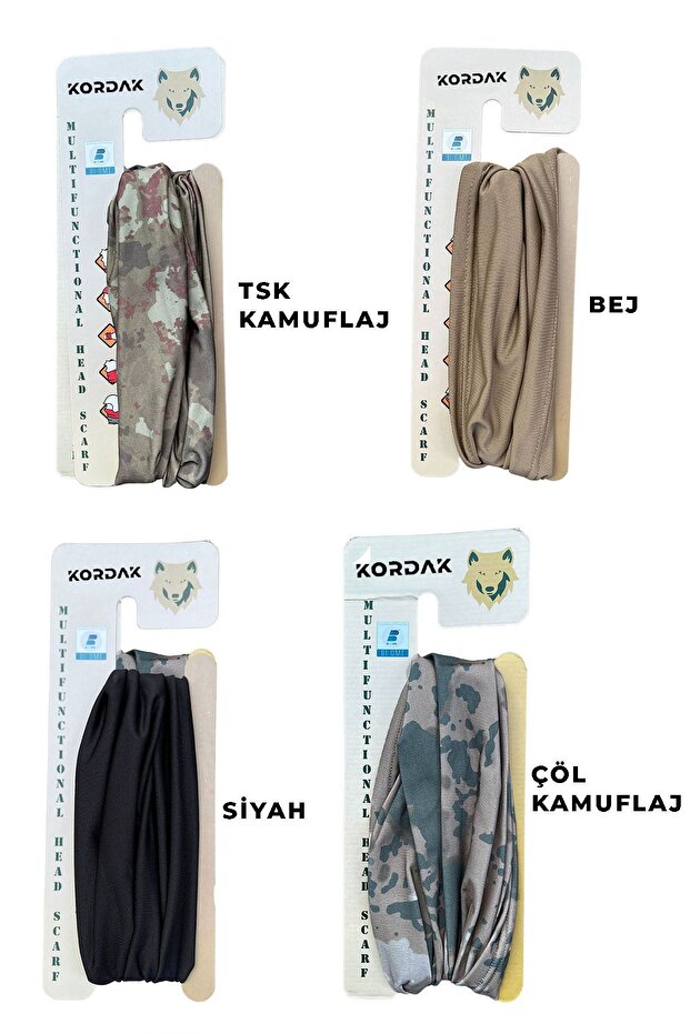 Tactical Askeri Bandana Buff - 17 Şekilde Kullanılabilen Model - Bej Siyah Kamuflaj - 8
