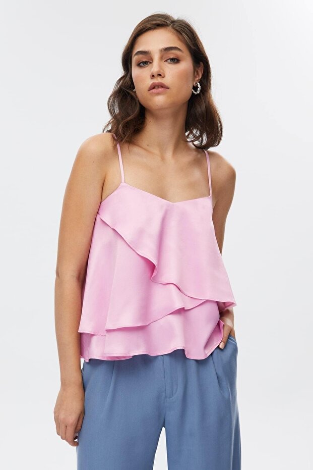 بلوزة الرباط الوردي - 1