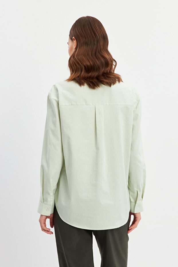 Yeşil Basic Gömlek - 7