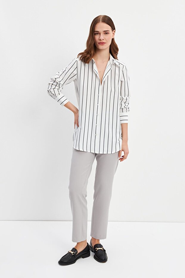 Μαύρο ριγέ πουκάμισο - Basic Model - 2