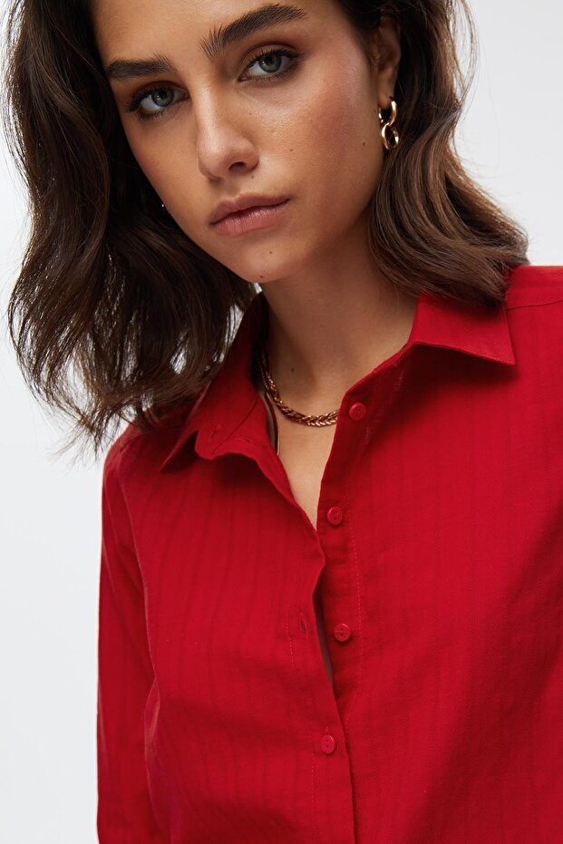 Baskılı Pamuklu Gömlek - 2