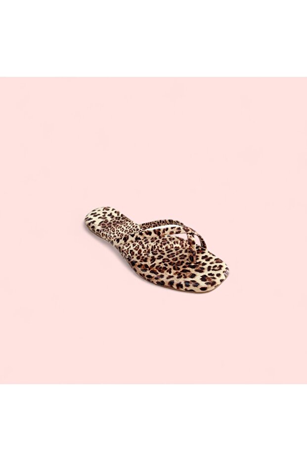 Leopard Patterned Flip Flops - 2